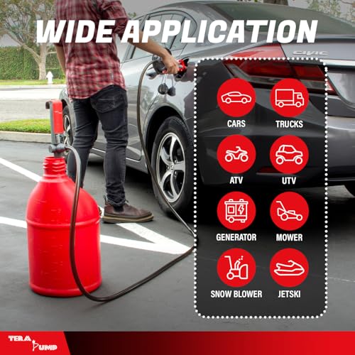 TeraPump 2nd Gen TREP01-TXL E85 Electric Gas Transfer Pump - style: Battery Powered - 10ft Hose