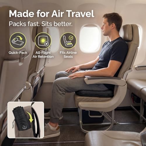 Whispering Winds Inflatable Seat Cushion - color: Black - 4pack, size: Large