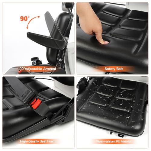 Upgrade Heavy Tractor Seat, Universal Forklift Seat, Lawn Mower Seat