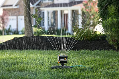 Melnor MiniMax Turbo Sprinkler, 4000 Sq Ft: 360°, Flow, Width, Range Adjust - style: QuickConnect Set