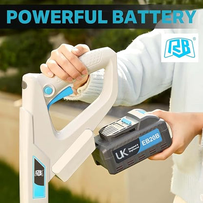RB 40V 9" Mini Cordless Lawn Mower with Battery & Charger for Small Yards - size: 9 IN