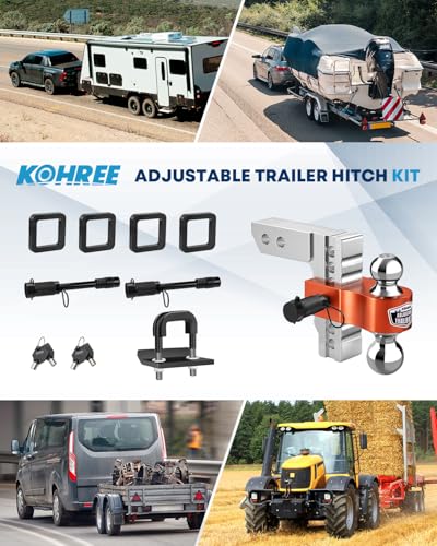 Kohree 6" Adjustable Trailer Hitch with Anti Rattle Clamp Fit 2" Receiver - color: Orange, size: 6" Drop Hitch