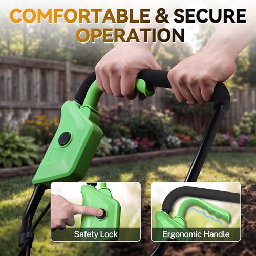 WORKPROX 40V Cordless Garden Tiller, 12" Wide & 8" Deep Tilling - size: 40V / 12-Inch
