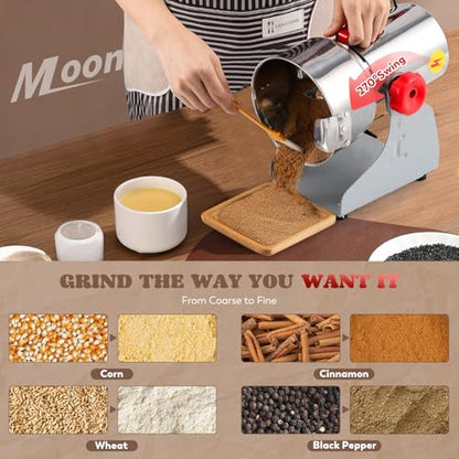 Moongiantgo Spiral Seal Flour Mill Grain Grinder 2500W 800g, 110V