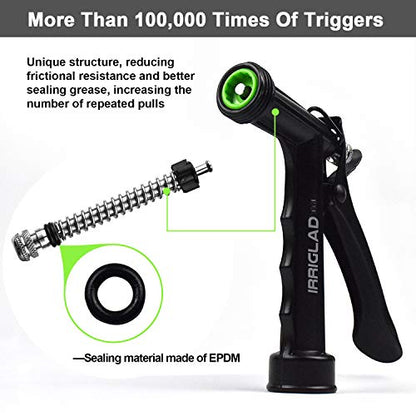 Hose Nozzle 4 Pack, Full Size Pistol Grip Water Nozzle Sprayer with Threaded Front, High Pressure Nozzle, Adjustable Spray Water Flow for Watering Plants, Showering Pet, Washing Car, Cleaning - color: Black, size: 4pcs