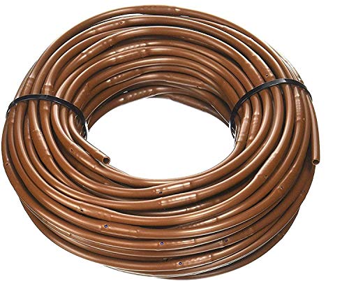 (100' ft Roll) - USA Made - 1/4-Inch x Irrigation/Hydroponics Dripline with 6-Inch Emitter Spacing (Brown) (100' Foot Roll) - size: 100' Foot Roll