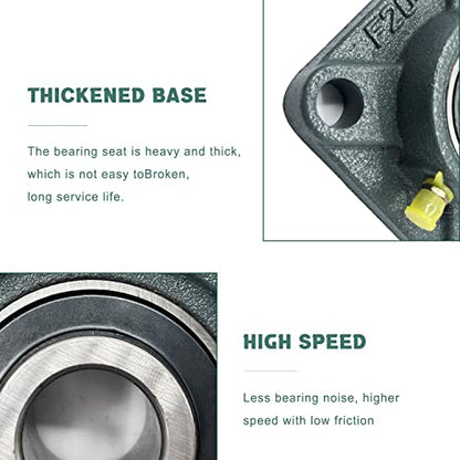 DEEPDREAM UCF208-24 Pillow Block Square Flange Mounted Bearing 1-1/2" Bore (2 PCS) - size: UCF208-24-2psc