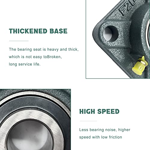 DEEPDREAM UCF208-24 Pillow Block Square Flange Mounted Bearing 1-1/2" Bore (2 PCS) - size: UCF208-24-2psc