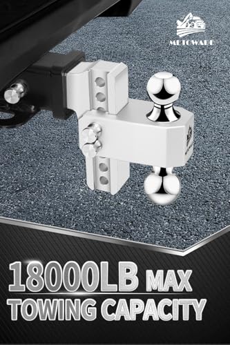 METOWARE 2.5'' Aluminum Adjustable Trailer Hitch, 6'' Drop/Rise,18K GTW - color: Sliver, size: 6'' Drop
