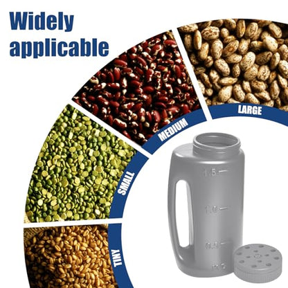Adjustable Handheld Seed Shaker – Hand Spreader - Capacity Multi-Purpose Spreader for Fertilizer, Grass Seed, Ice Melt & Lawn Care - Grey - color: grey