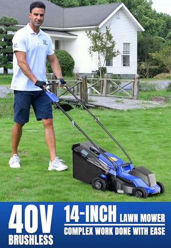 Wild Badger Power 40V 14-in Brushless Electric Cordless Lawn Mower Kit - style: 40V 14" Push