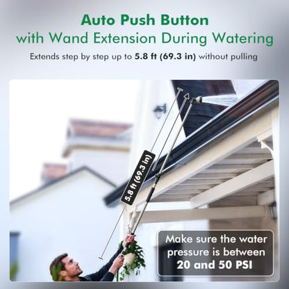 RESTMO Extra Long All Metal Telescoping Watering Wand, 40-70” Garden Wand