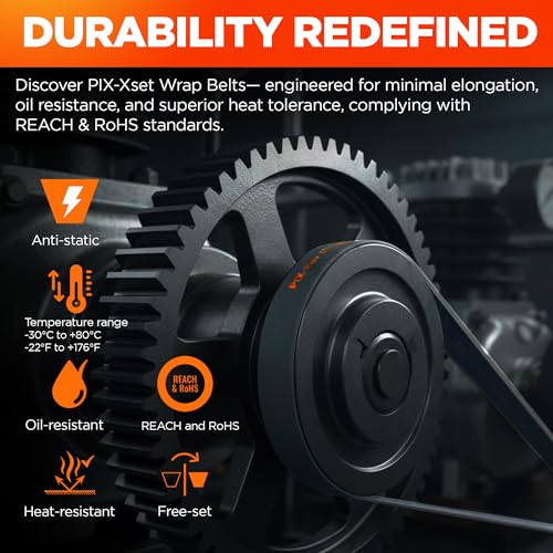 PIX V-Belt, 3L460 (3/8" x 46") - Replacement Wrapped Rubber Drive Belt Compatible with Lawn Mowers, Small Engines, Compressors, and Pumps - size: 46 in