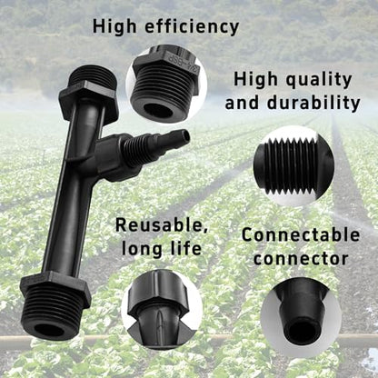 2Pcs 3/4 Inch Venturi Fertilizer Injector, Black Plastic Irrigation Mixer Tube, Agricultural Water System Device for Garden Farm Lawn - size: 3/4 Inch