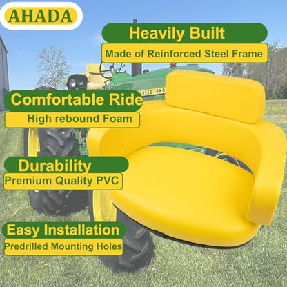 AHADA 3-Piece Tractor Seat Replacement Cushion Set for John Deere Tractor 2010 2510 2520 3010 3020 4000 4010 4020 4030 4230 4320 4430 4520 4620 4630 5010 5020 6030 7020 7520 820 830 600 PN#TY26545