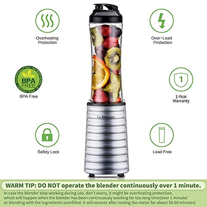 La Reveuse Personal Size Blender for Protein Shakes and Smoothies, Silver - color: Silver