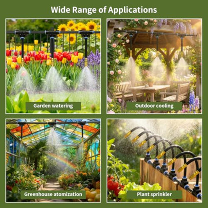 100FT Drip Irrigation System, 5/16” Tubing Automatic Garden Watering System - size: 5/16”