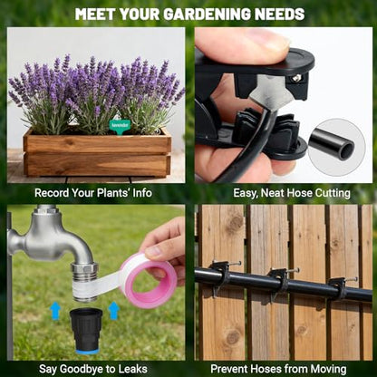 230FT Drip Irrigation Kit with 34 Emitters, 3 Spray Types, Watering System - size: 230FT