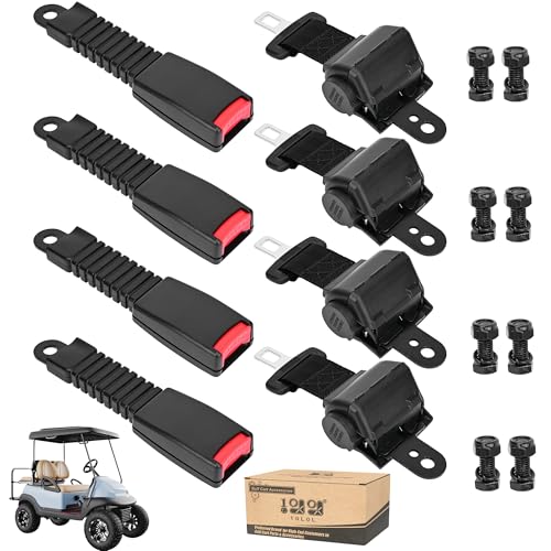 10L0L Universal Golf Cart Seat Belts Kit for Yamaha, Club Car, EZGO Carts Go-Kart ATV UTV, 42" Retractable Seat Belts Kit for Street Legal Seat Belt Golf Carts Front&Rear Seat (Without Bracket) - style: 4 set