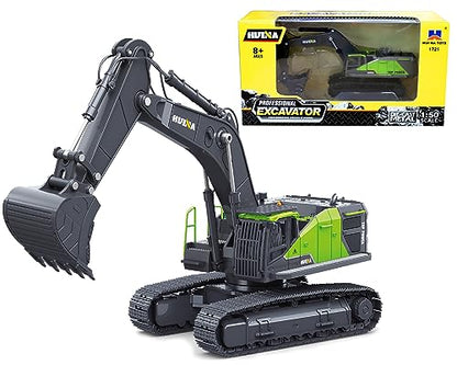 Gemini&Genius Alloy Excavator Model Construction Digger Engineering Vehicle - color: Green