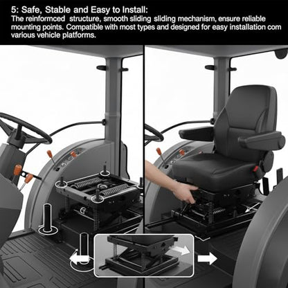Adjustable seat mechanical shock-absorbing base Heavy Duty Shock Absorber Mount for RV, Tractor, Loader, Forklift Excavator Seat