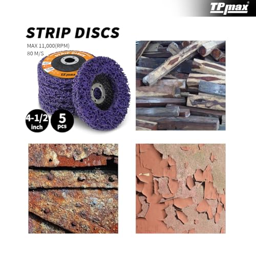 4-1/2" x 7/8" Strip Disc 5Pk Rust & Paint Removal for Angle Grinder - style: 4-1/2" x 7/8''