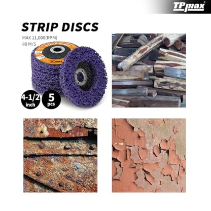 4-1/2" x 7/8" Strip Disc 5Pk Rust & Paint Removal for Angle Grinder - style: 4-1/2" x 7/8''