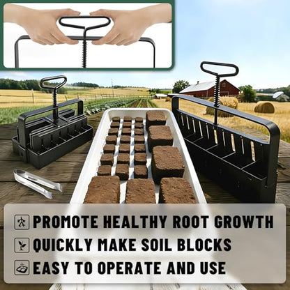 Soil Blocker 2 Pack-Large 2" and Small 0.67" with Tools