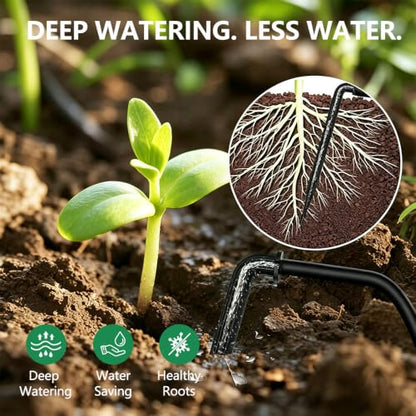 Uzoli Solar Drip Irrigation System, Auto Watering Kit for 10 Potted Plants