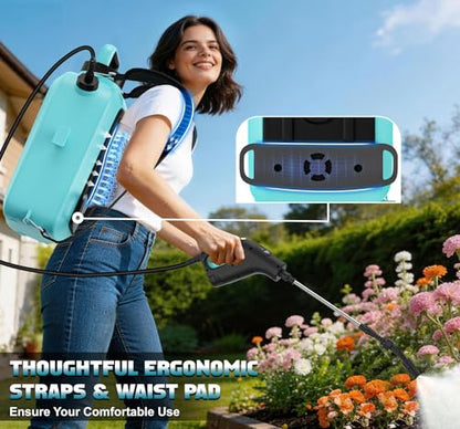 3.2Gal Backpack Sprayer with Separate Battery and Charger Included - color: Sky Blue