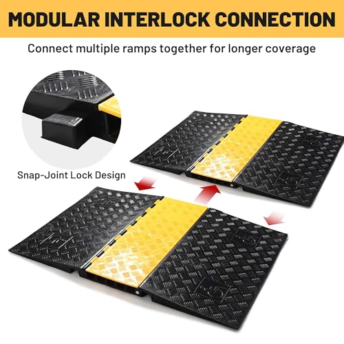 Yescom ADA Threshold Ramp for Wheelchair & Scooter, 5-Channel Rubber Cable - size: 2"H - 5 Channel - ADA