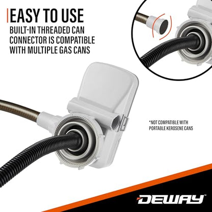 Deway AA Battery Gas Pump Automatic Fuel Transfer with Trigger Nozzle & PVC Hose - 2.4 GPM Siphon Pump for Gasoline, Diesel, Kerosene, Gas Cans, Generators, Lawn Mowers, Boats, ATVs - style: Hand Trigger Nozzle w/ PVC Hose