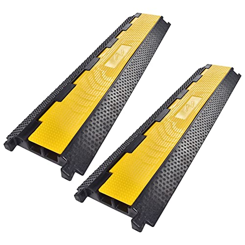Yescom Cable Ramp Protector 2 Channel Garden Hose Protecitive 22000 Lbs - size: 1.8"H - 2 Channel - 2 Pack