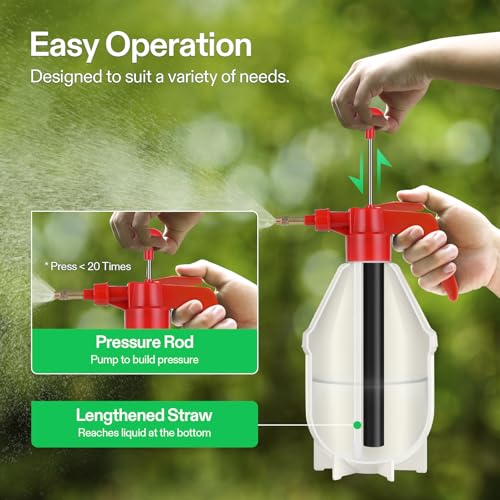 VIVOSUN 27oz Pump Sprayer, Handheld Garden Water Sprayer Bottle - color: Red, size: 27oz