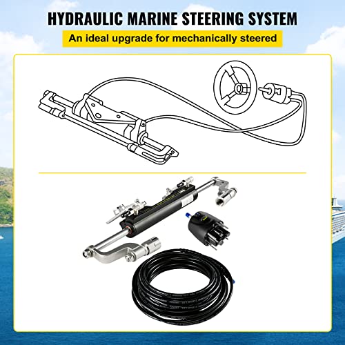 VEVOR Outboard Hydraulic Steering Kit, Hydraulic Steering Cylinder, Hydraulic Outboard Steering Kit - size: 300HP