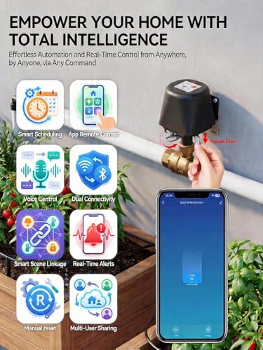 Smart Wifi Water Valve, Motorized Ball Valve, App Comtrol, Brass - size: 1/2 inch