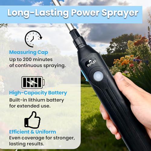4 Gallon (15L) Electric Backpack Sprayer, Battery Powered Garden Sprayer with Telescopic Wand & 4 Nozzles, Rechargeable Agricultural Weed Sprayer for Lawn, Yard & Pest Control