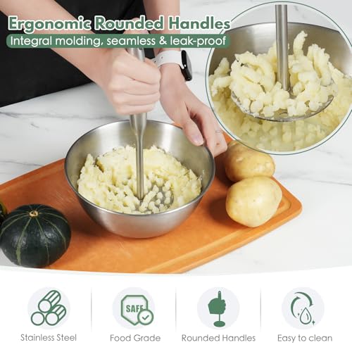Stainless Steel Potato Masher - Heavy Duty Mashed Potato Maker