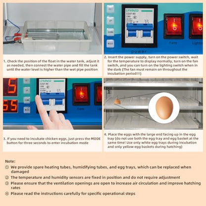 XKV 176 Egg Large Incubator with Automatic Egg Turning,with Viewing Window - size: 176 Egg-180L
