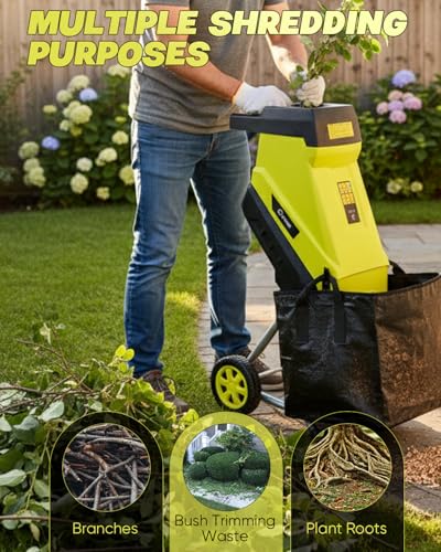 Saker Electric Wood Chipper Shredder 15-Amp Corded