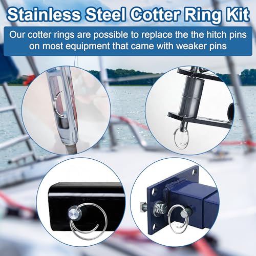 66 Pcs 316 Stainless Steel Cotter Ring Kit, 5 Sizes, Marine