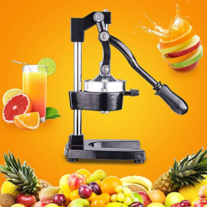 CO-Z Professional Manual Citrus Juicer Pomegranate Orange Lemon Juicer with Steel Lever for Home, Restaurant, Bar (Black Steel) - color: Black Steel