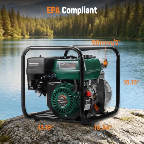 maXpeedingrods Gas Powered Water Pump 2 inch,158 GPM 7HP Semi Trash Pump