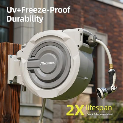 1/2" x 72 FT Retractable Garden Hose Reel - size: 1/2" 72 FT Hose & Reel
