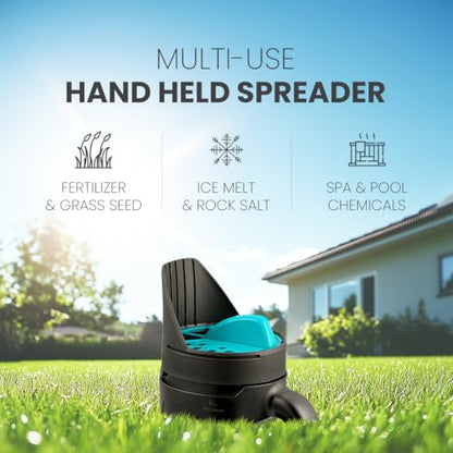 AquaDoc Handheld Seed Spreader for Lawns, Fertilizer, Snow Salt - 2.5L