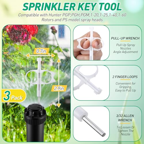 Sprinkler Adjustment Tool Compatible with Hunter/Rain Bird, Green & White - color: Green & White