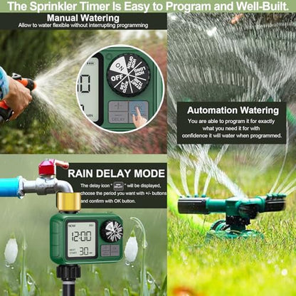 Water Timer for Outdoor Garden Hose, Sprinkler Timer for Garden - style: 1 Brass Outlet