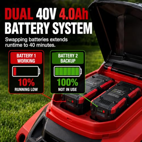 20" Self Propelled Lawn Mower,3-in-1 Walk-Behind Mower - color: Black and Red
