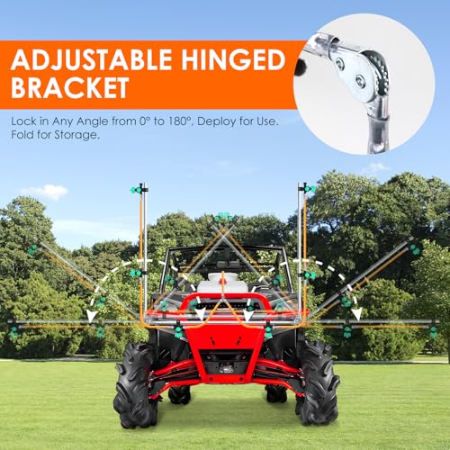 6-Nozzle Folding Sprayer Boom – 122" Spray Coverage for ATV & UTV Sprayers, Row Crop, Adjustable Spray Patterns, Folding Design for Easy Transport (Sprayer Boom) - style: Sprayer Boom