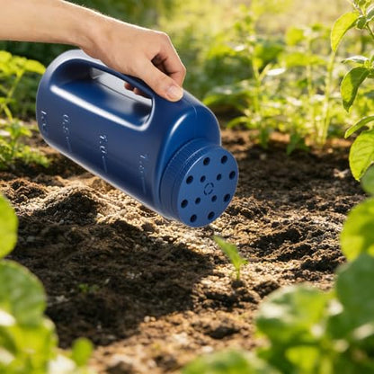 Adjustable Handheld Seed Shaker – Hand Spreader - Capacity Multi-Purpose Spreader for Fertilizer, Grass Seed, Ice Melt & Lawn Care - Blue - color: Blue